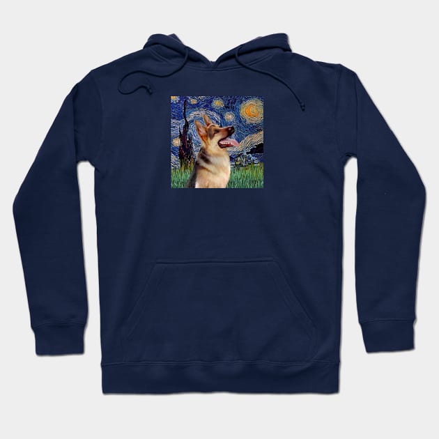 Starry Night by Van Gogh Adapted to Include a German Shepherd Hoodie by Dogs Galore and More